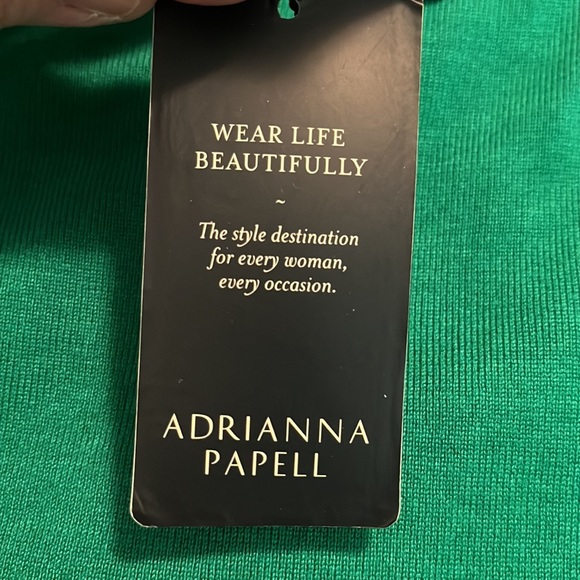 ADRIANNA PAPELL Size XL Pin-Tuck Poof Sleeve Pullover Sweater Kelly Green$89 NEW - Picture 10 of 14